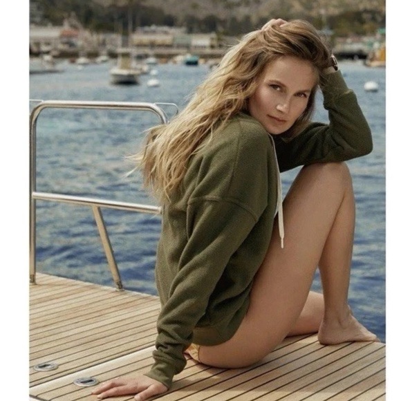 NWT Outerknown Size Small Hightide Green Terry Knit Pullover Hoodie Sweatshirt - Picture 1 of 5